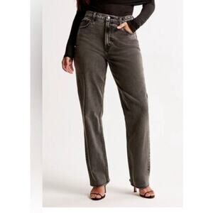 Abercrombie & Fitch Vintage Straight High Rise Size 28S curve love black wash